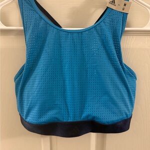 Adidas Blue Mesh Tank Sports Bra